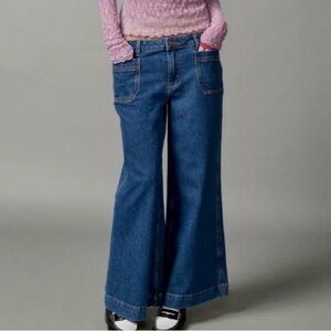 BDG URBAN OUTFITTERS Joey Wide Leg Jean 26 Bright Blue EUC